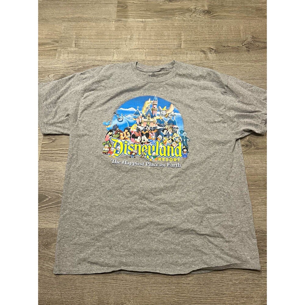 Disney Disneyland Resort Happiest Place on Earth Gray Graphic T-Shirt 2XL